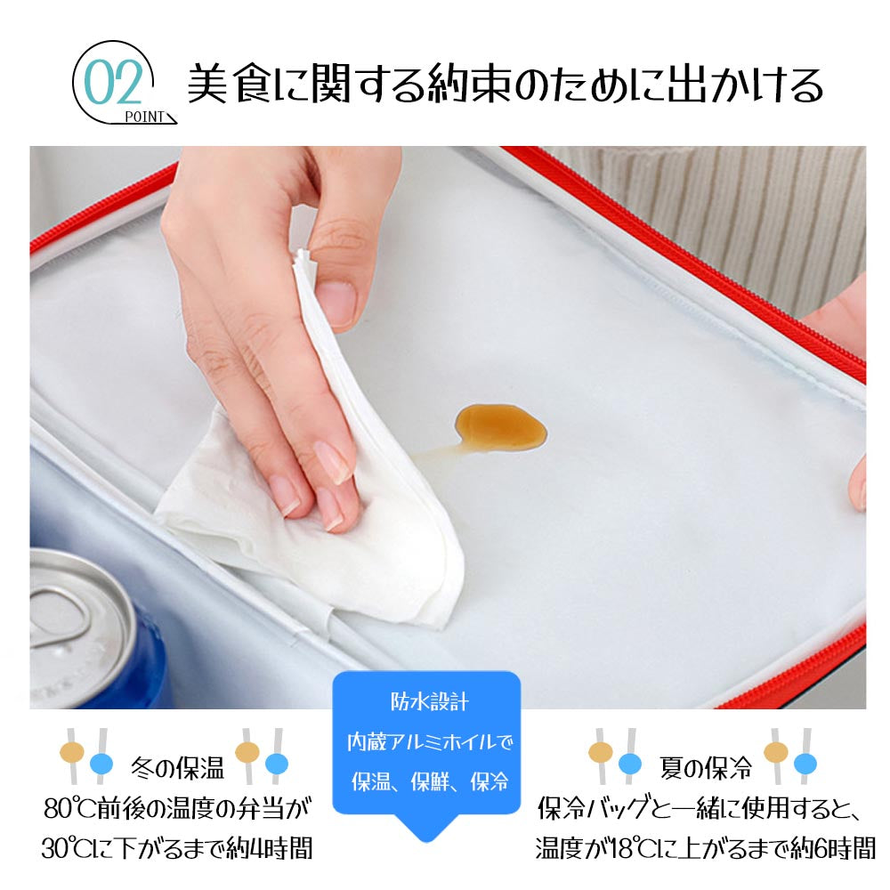 保冷バッグ 保温バッグ ランチバッグ クーラーバッグ ポケット付き お弁当 大容量 防水 手提げ 肩掛け アウトドア 野外 ピクニック キャンプ NB-02